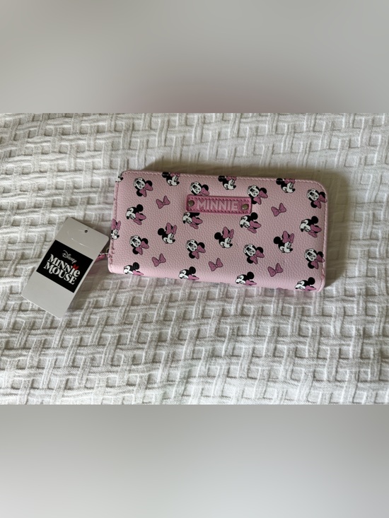 Disney Handbags - Disney Pink Minnie Mouse Patterned Zipper Wallet